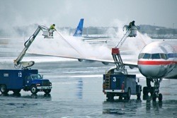 de-icing airplane